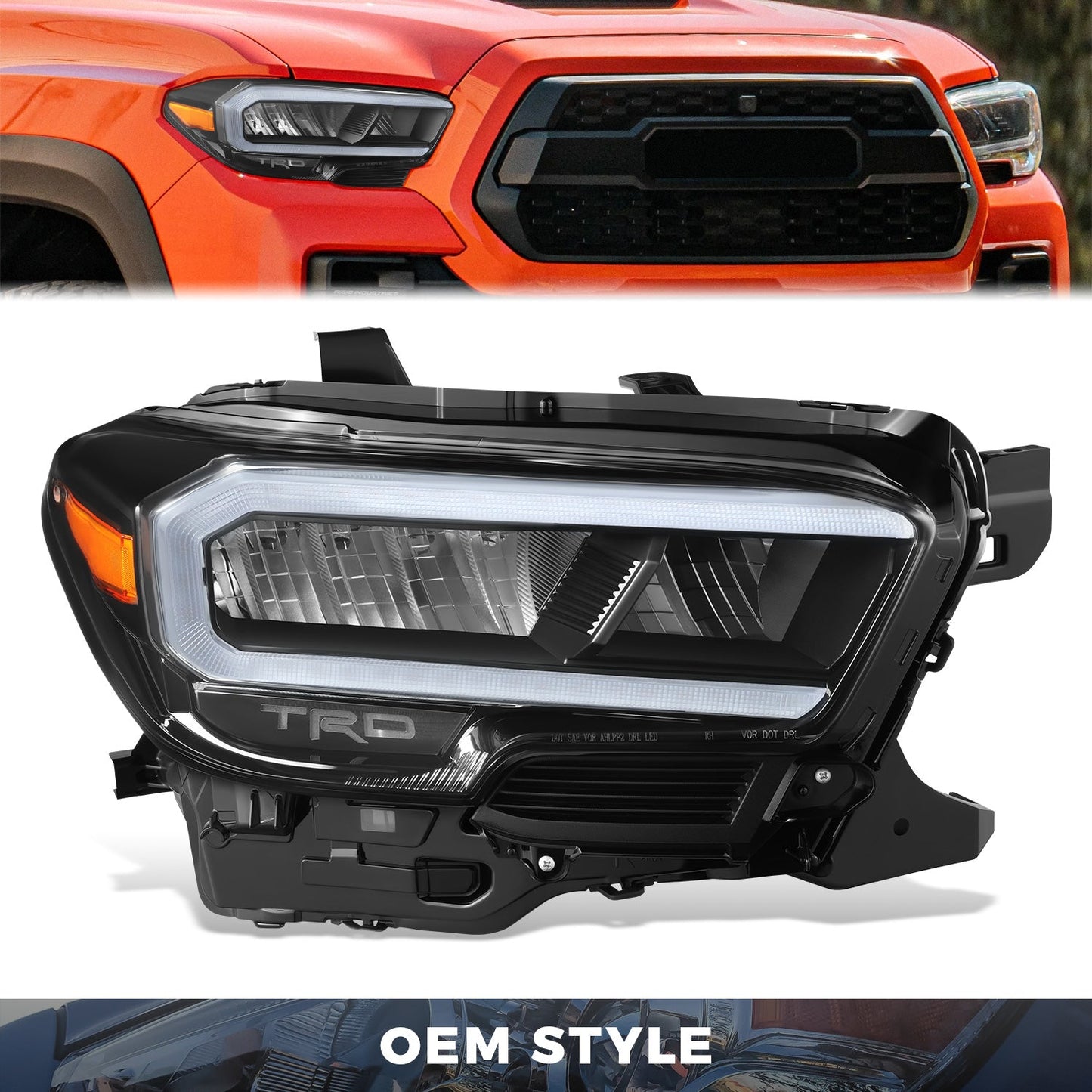 Switchback LED DRL Headlight (Right) <br>20-23 Toyota Tacoma