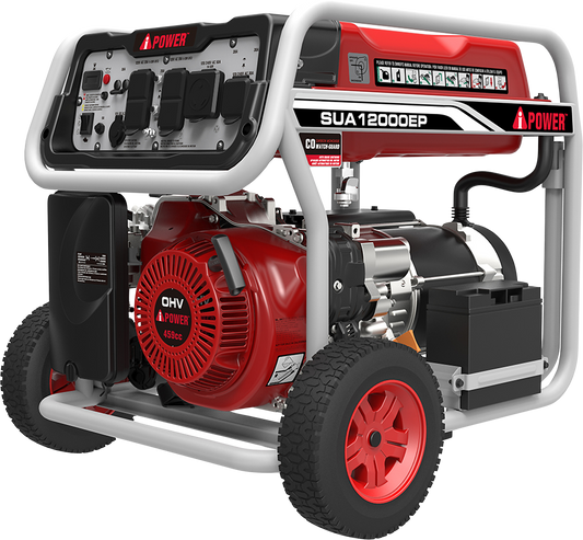 A-iPower SUA12000EP 9000W/12000W Generator Gas Electric Start with 50 Amp and CO Sensor New