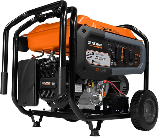 Generac 7686 GP8000E 8000W/10000W Electric Start PowerRush Gas Generator New