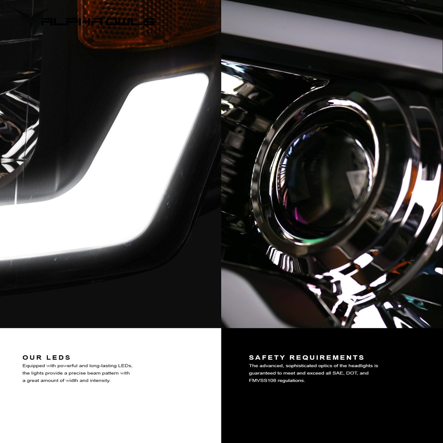 Quad-Pro Series LED DRL Projector Headlights <br> 16-22 Toyota Tacoma