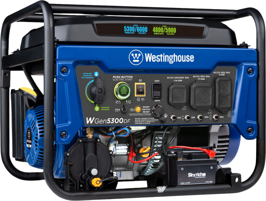 Westinghouse WGen5300DF Generator 5300W/6600W 30 Amp Remote Start Dual Fuel New